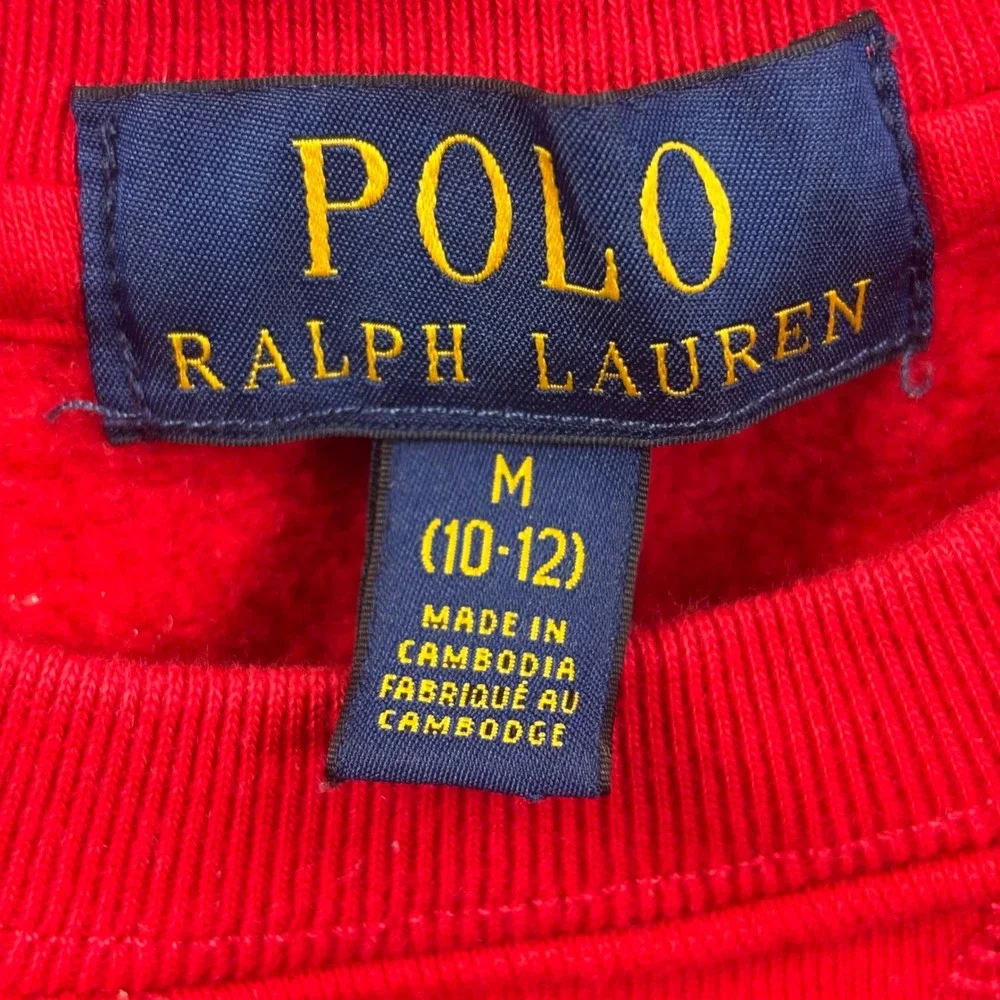 Polo Ralph Lauren Sweatshirt Size Medium Red Crewneck Pony Logo Boys NWOT Kid's
